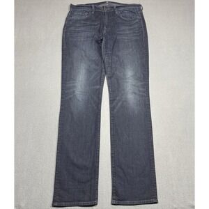 7 For All Mankind The Straight Jeans Mens 30 (33x34) Midrise Indigo Denim USA
